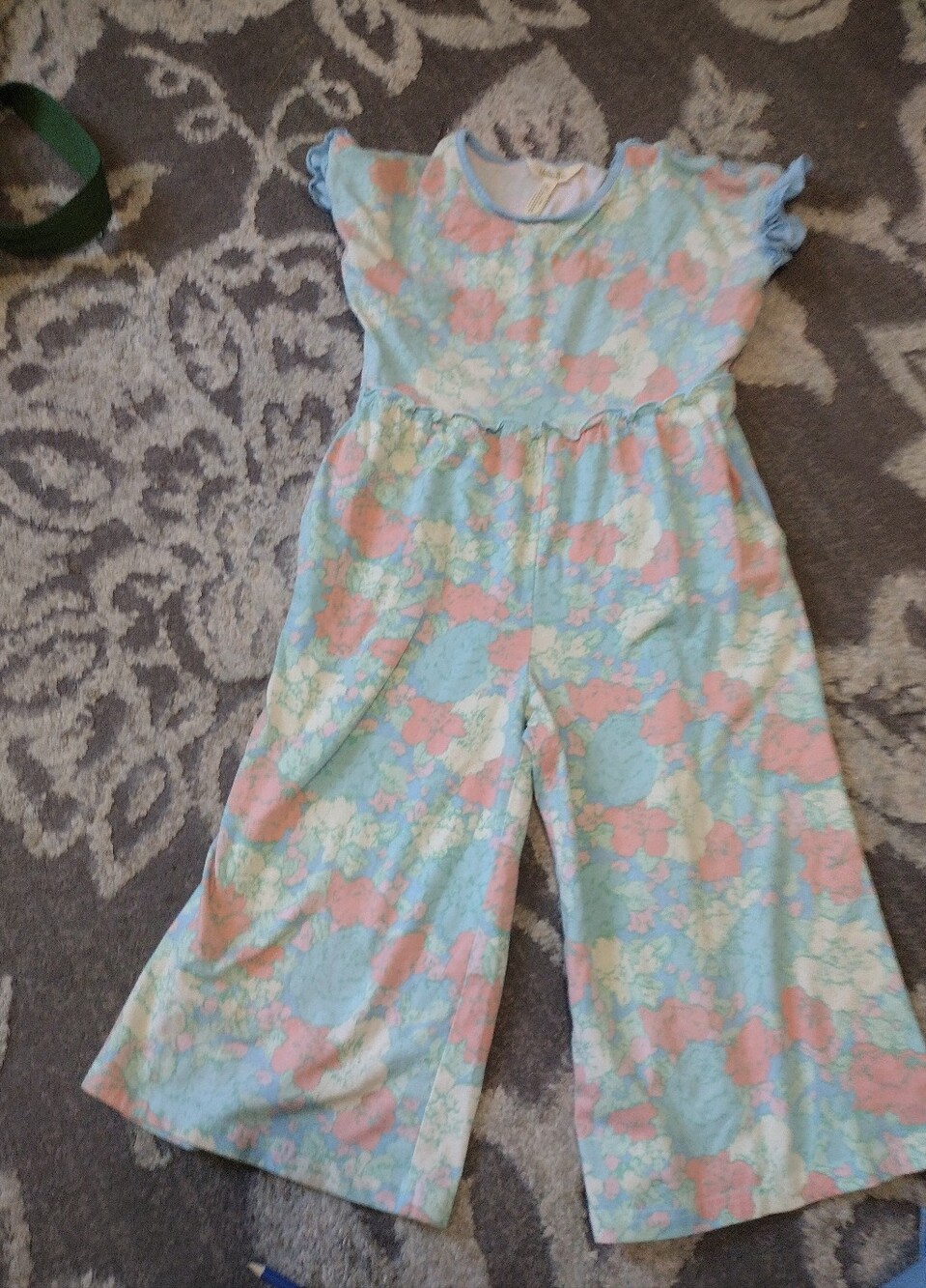 Matilda Jane Pastel Floral Wide-Leg Romper in Light Blue & Pink